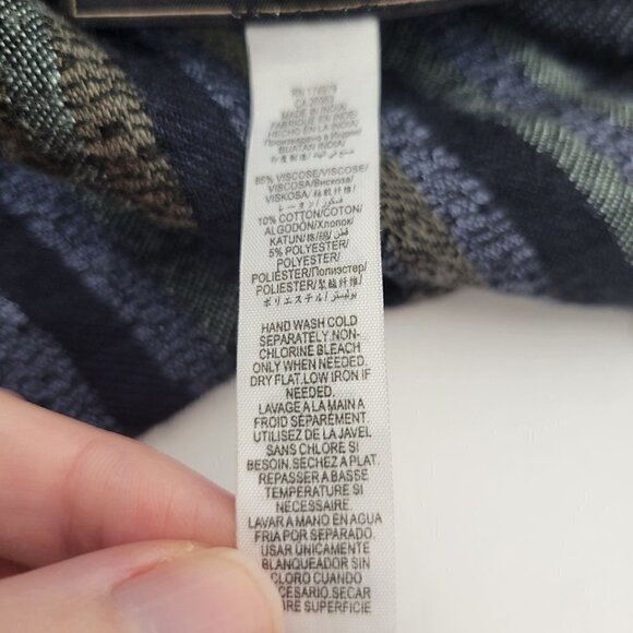 BCBG MaxAzaria Multi Media Blue Patterned Boho Fringed Shawl/Poncho Size OS - Picture 8 of 10